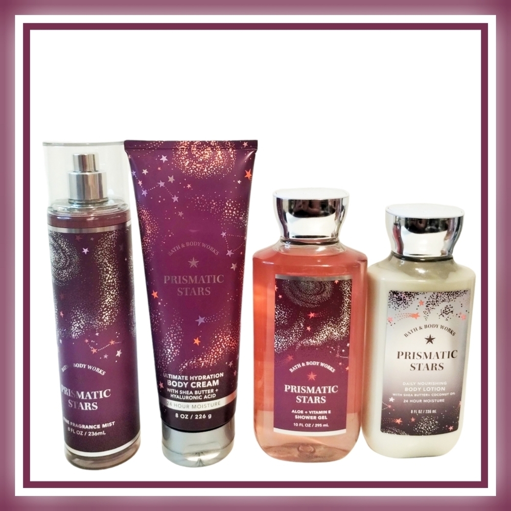 4pcs Bath and Body Works PRISMATIC STARS Body Care Set DISCONTINUED
